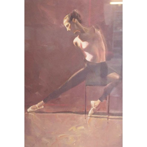 306 - Charles Willmott - An original of rehearsing ballerina, 61cm x 51cm, signed in gallery mounts and fr... 