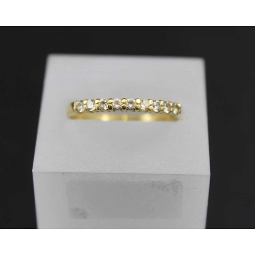 50 - Two 18ct gold, diamond set rings, combined gross weight 5.4g, Three stone ring is size V, the other ... 