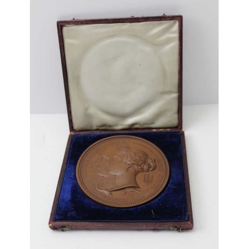 65 - A Great Exhibition of 1851 bronze Prize medal, by W Wyon R.A. to the obverse the conjoined heads of ... 