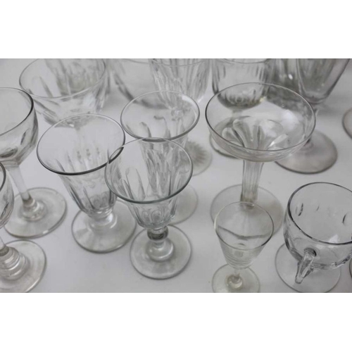 69 - A selection of 19th century glass, includes finger bowls, tumblers, and stemmed glasses