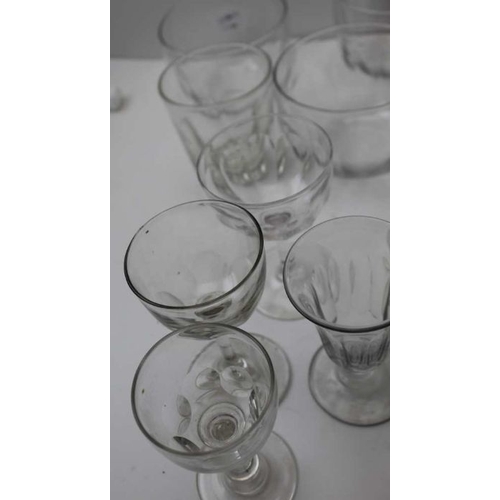 69 - A selection of 19th century glass, includes finger bowls, tumblers, and stemmed glasses