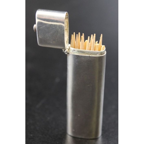 8 - A silver cased tooth pick dispenser, Birmingham 1992, 6.5cm long