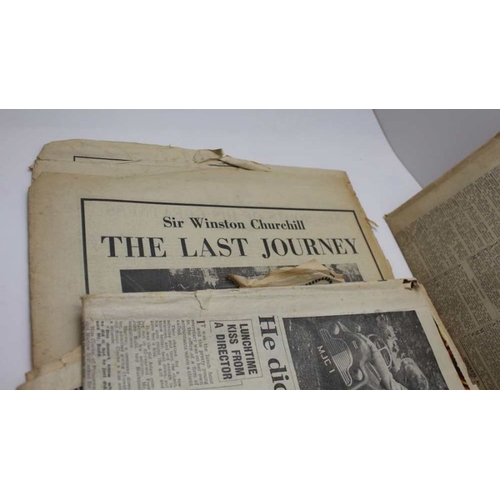 87 - A selection of vintage newspapers on historic dates, includes The Daily Telegraph, May 1937 