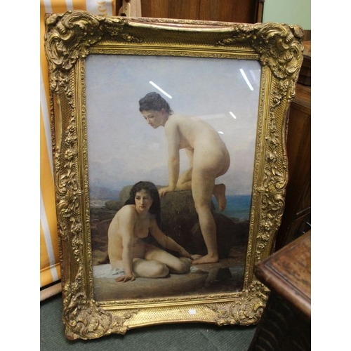 23 - A print of two bathing beauties in a gilt frame