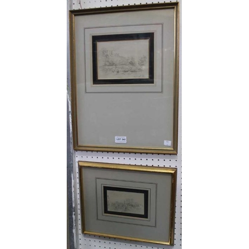 243 - Two well presented pencil sketches to include York Minster, each double mounted, glazed and framed.