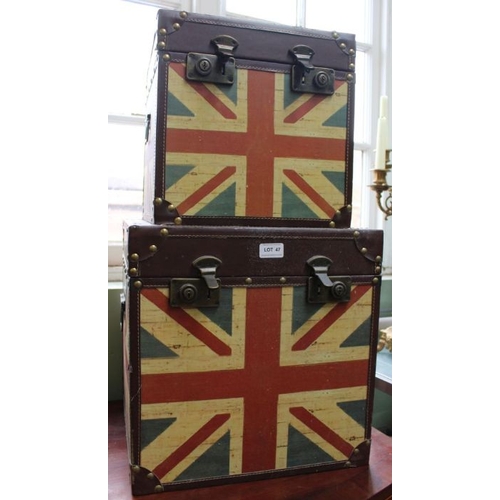 47 - Two useful & decorative Union Jack storage boxes