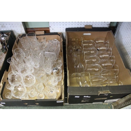 57 - Two boxes of mainly Crystal drinking glasses