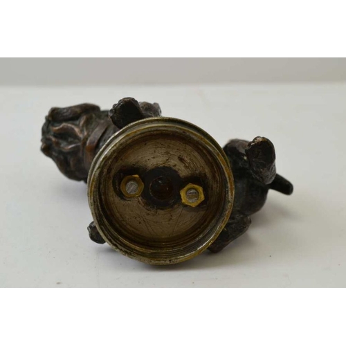 149 - An early to mid 20th century cast metal bulldog car radiator cap mascot, 8cm