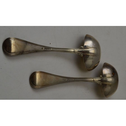 15 - Elizabeth Eaton, A pair of Victorian silver sauce ladles, London 1854, monogramed 