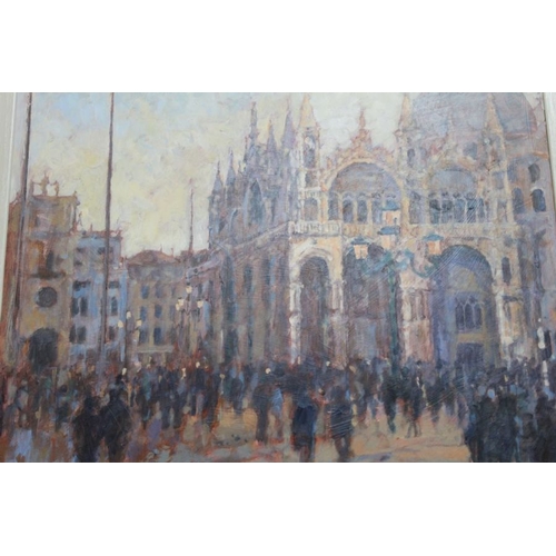 204 - Hammond - two textured prints, St Marks Venice and a French lavender field