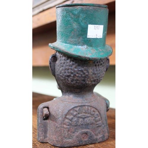 236 - An original American cast iron money box of a be-hatted 'jolly' man 20cm high
These items are listed... 