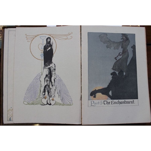 334 - Tannhauser plus Lohengrin illustrated by Willy Pogany two volumes in suede binding