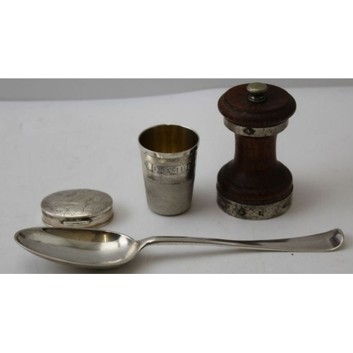 35 - A Scottish silver table spoon, together with a silver 