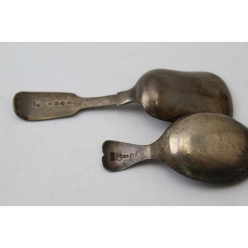 55 - William Pugh, a George III silver leaf bowl caddy spoon, Birmingham 1808, together with one other si... 
