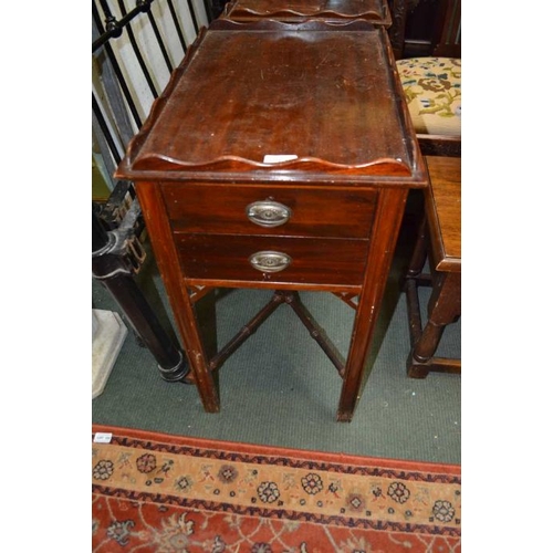 109 - A pair of reproduction mahogany two drawer side tables