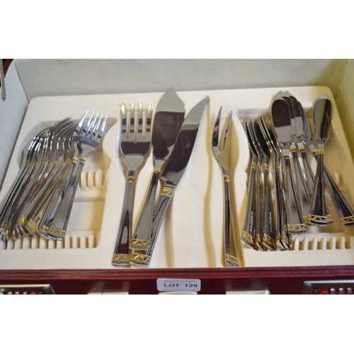 129 - A new and unused cased set of German steel cutlery