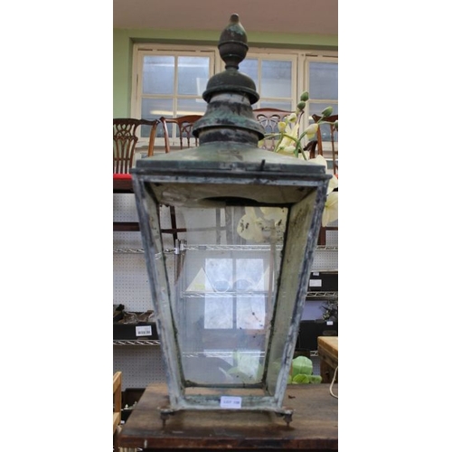 158 - Two 19th century metal & glass street light lanterns