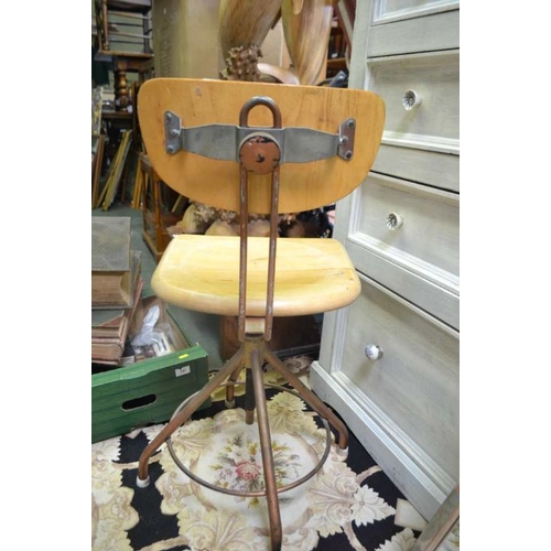 188 - A mid century ply and metal adjustable chair