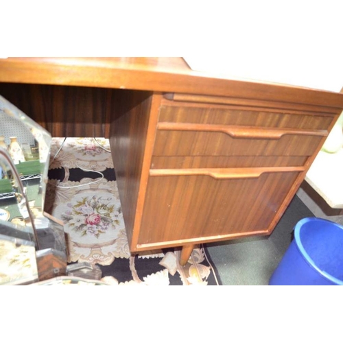 198 - A retro teak twin pedestal desk