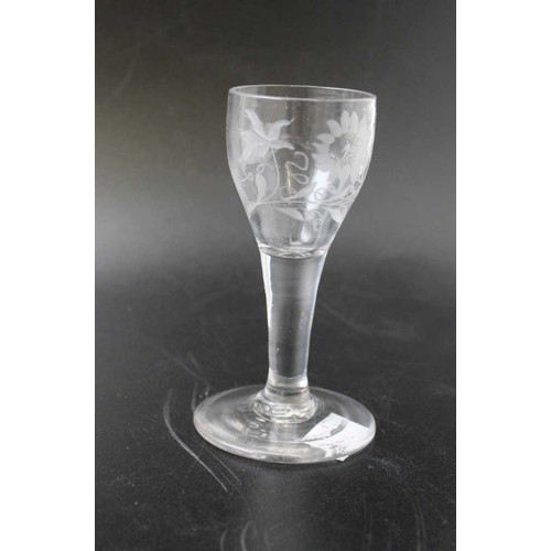 286 - A Venetian latticino flared rim goblet, 13.5cm high, together with a 19th century cordial glass, hav... 