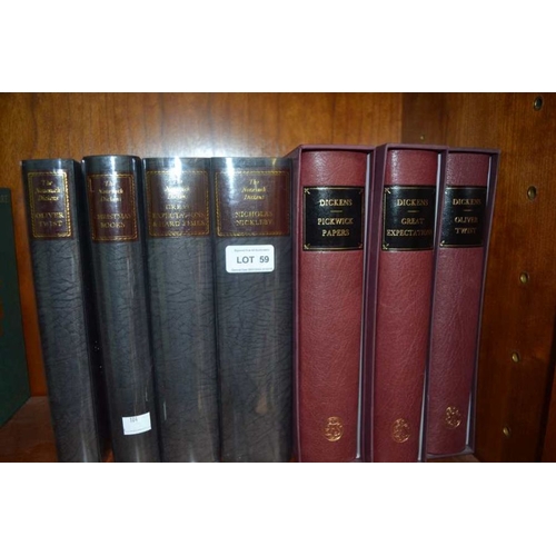 59 - Folio Society three boxed Dickens novels, together with four Nonesuch volumes