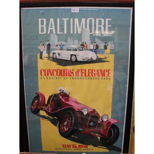 11 - Dennis Simon - Baltimore Concours d'Elegance May 13th 1989 advertising poster signed by the poster a... 