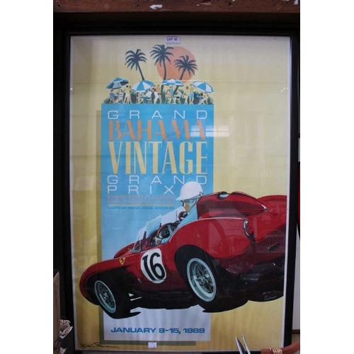 12 - Dennis Simon - Grand Bahama Vintage Grand Prix January 8-15th 1989 advertising poster signed by the ... 