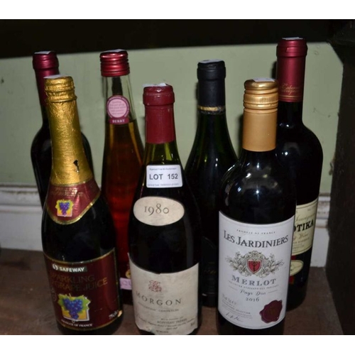 152 - Mixed wines and drinks, 7 bottles (7)