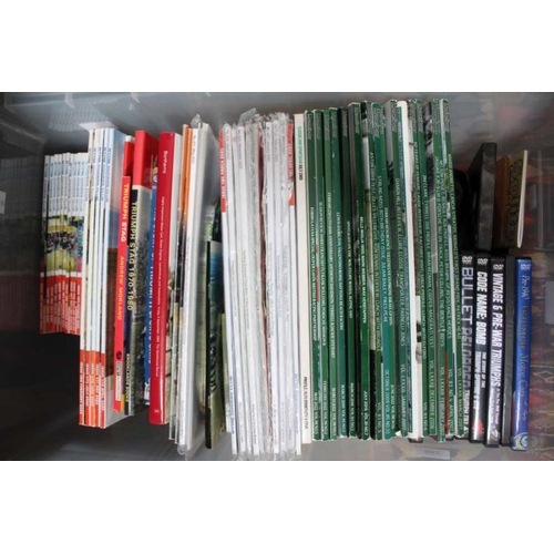 49 - A crate containing a selection of motoring magazines Triumph, Porsche etc plus similar items