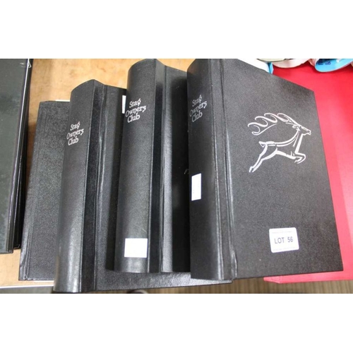 56 - STAG OWNER'S CLUB magazines four bound volumes of the late 1980's