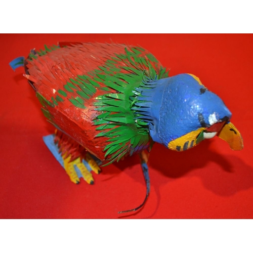 6 - A painted model of an exotic bird 24 cm high