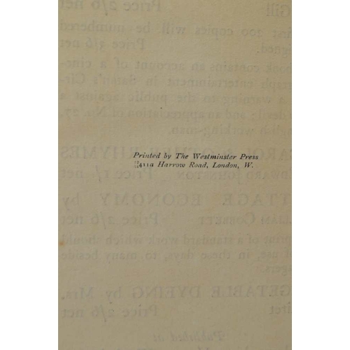 62 - Gill, Eric Pepler, Douglas. The Devils devices or control versus service published by The Hampshire ... 