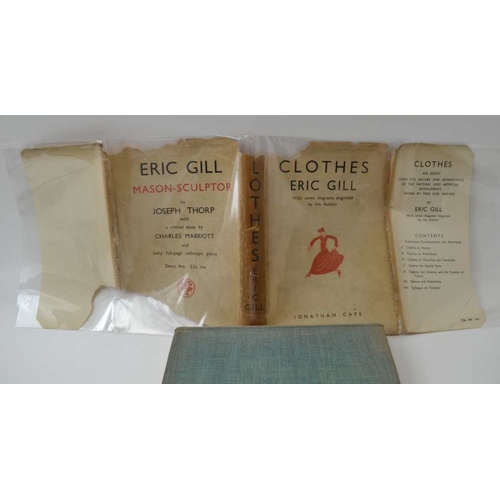 64 - Gill, Eric Clothes, Jonathan Cape, 1931, first edition, wood-engraved illustrations by Eric Gill, de... 