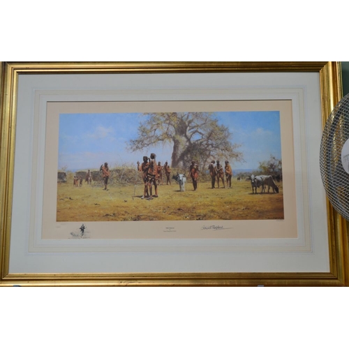 125 - David Shepherd - The Masai limited edition print framed but not glazed 411/850 signed