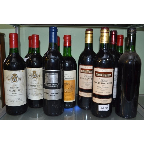 129 - Twelve bottles of mixed Bordeaux