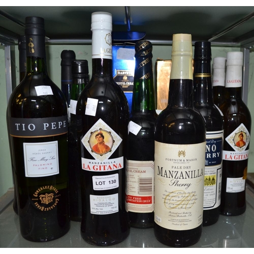 130 - 12 bottles of Sherry to include Pedro Ximenez