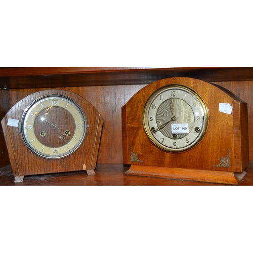 140 - Two Art Deco mantel clocks