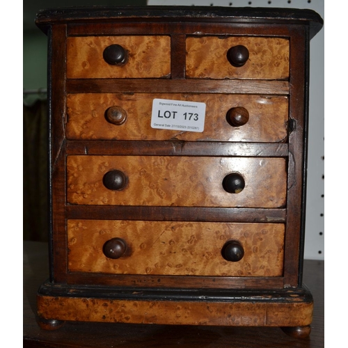 173 - Victorian mini chest of drawers - an apprentice piece