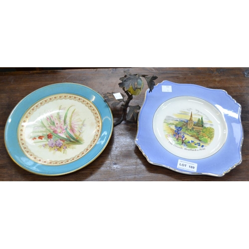 189 - Royal Worcester Blue Tit and two collectors plates