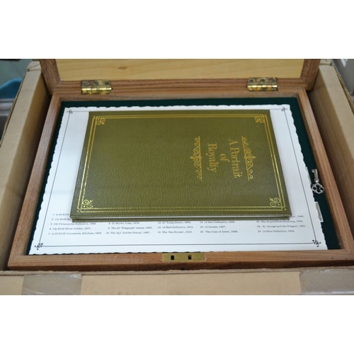 195 - A presentation box of cast silver reproduction stamps produced for the 1977 jubilee c480gms