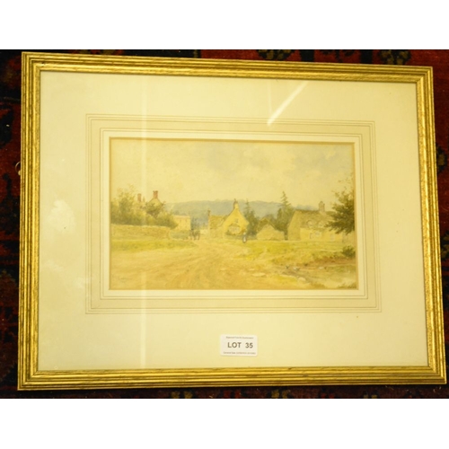 262 - William Wells Quatremain a watercolour of Willersey signed and dated 1897