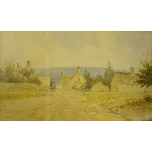 262 - William Wells Quatremain a watercolour of Willersey signed and dated 1897