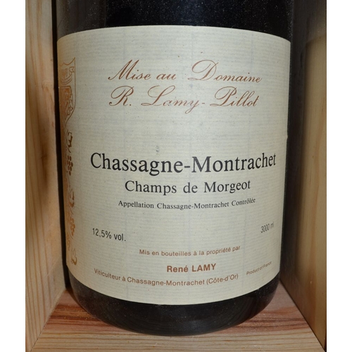 3 - Rene Lamy Pillot 'Chassagne-Montrachet' Champs de Morgeot OWC - 3 litre bottle, red Burgundy wine