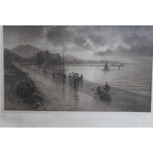 32 - Three prints, includes a seaside promenade