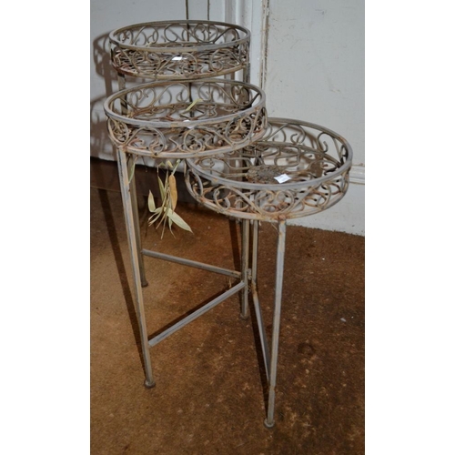 395 - A wrought metal folding plant stand