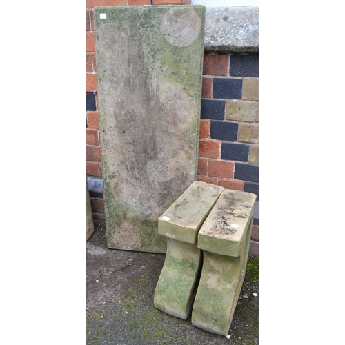 397 - A reconstituted stone bench, 100cm x 40cm