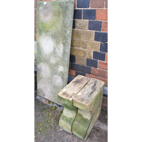 398 - A reconstituted stone bench, 100cm x 40cm