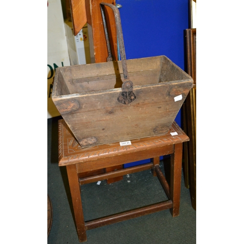 67 - Wooden stool and a wooden 'bucket'