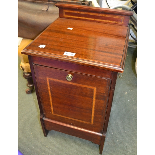 78 - A mahogany drop-down coal cupboard