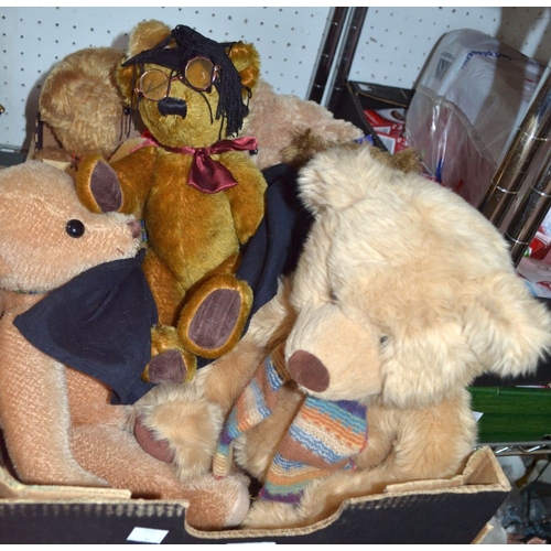 9 - A box of collectors teddy bears to include famous brands - some dated